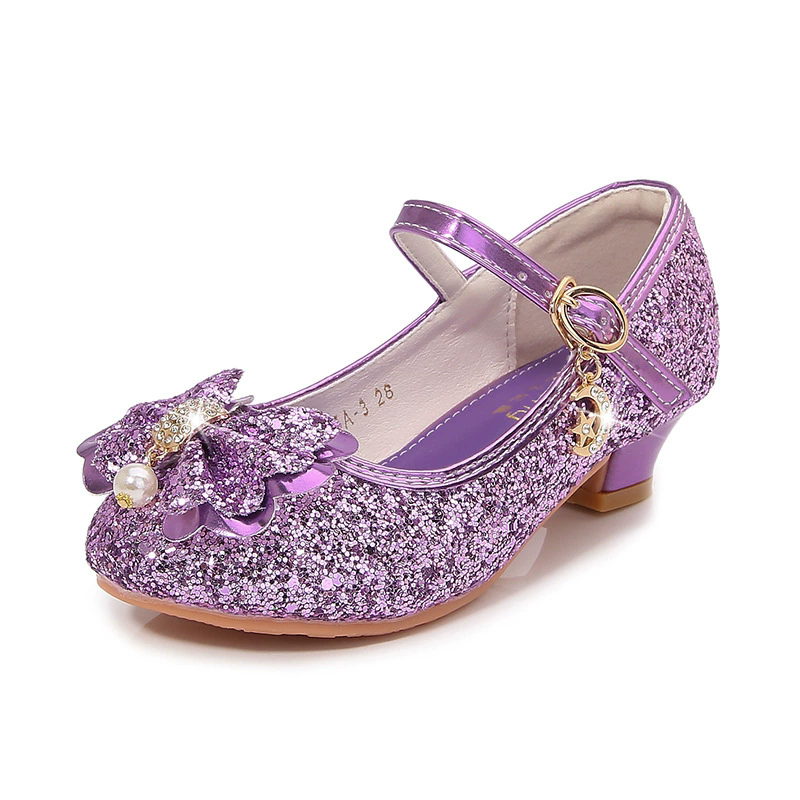 Girls' High Heels Spring and Autumn Women's Korean Edition Golden Children's Shoes Fashion Performance Shoes Fashion Show Shoes