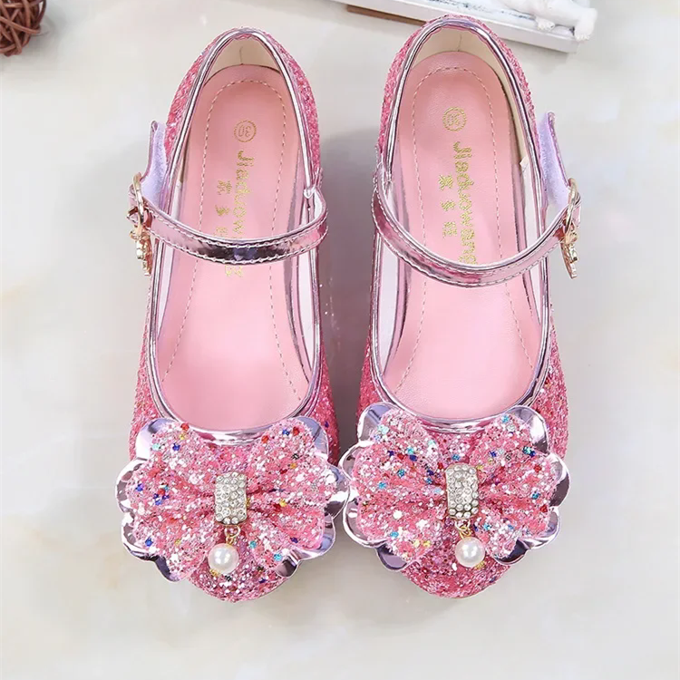 Girls' High Heels Spring and Autumn Women's Korean Edition Golden Children's Shoes Fashion Performance Shoes Fashion Show Shoes