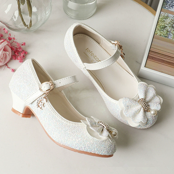 Girls' High Heels Spring and Autumn Women's Korean Edition Golden Children's Shoes Fashion Performance Shoes Fashion Show Shoes