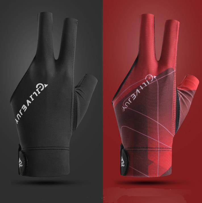 1PC Open Finger Billiard Gloves Breathable Polyester Snooker Pool Glove Adjustable Sticker Smooth Soft Lightweight Amateur Train