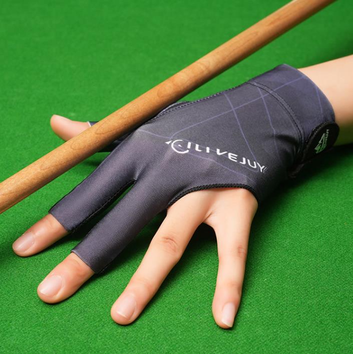 1PC Open Finger Billiard Gloves Breathable Polyester Snooker Pool Glove Adjustable Sticker Smooth Soft Lightweight Amateur Train