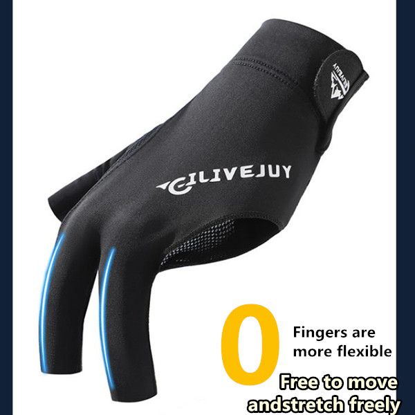 1PC Open Finger Billiard Gloves Breathable Polyester Snooker Pool Glove Adjustable Sticker Smooth Soft Lightweight Amateur Train