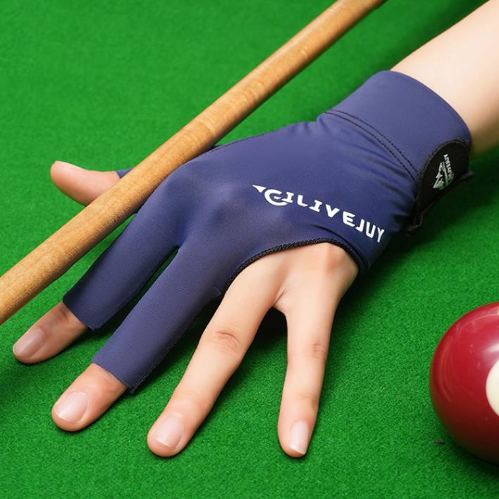 1PC Open Finger Billiard Gloves Breathable Polyester Snooker Pool Glove Adjustable Sticker Smooth Soft Lightweight Amateur Train