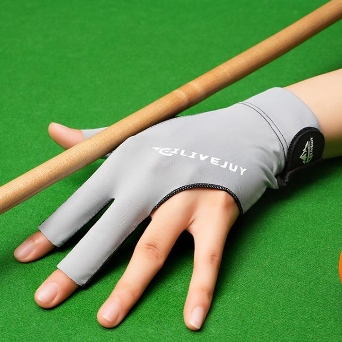 1PC Open Finger Billiard Gloves Breathable Polyester Snooker Pool Glove Adjustable Sticker Smooth Soft Lightweight Amateur Train