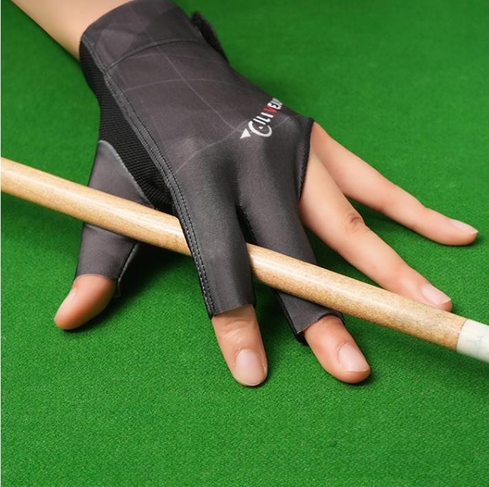 1PC Open Finger Billiard Gloves Breathable Polyester Snooker Pool Glove Adjustable Sticker Smooth Soft Lightweight Amateur Train