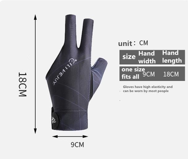 1PC Open Finger Billiard Gloves Breathable Polyester Snooker Pool Glove Adjustable Sticker Smooth Soft Lightweight Amateur Train