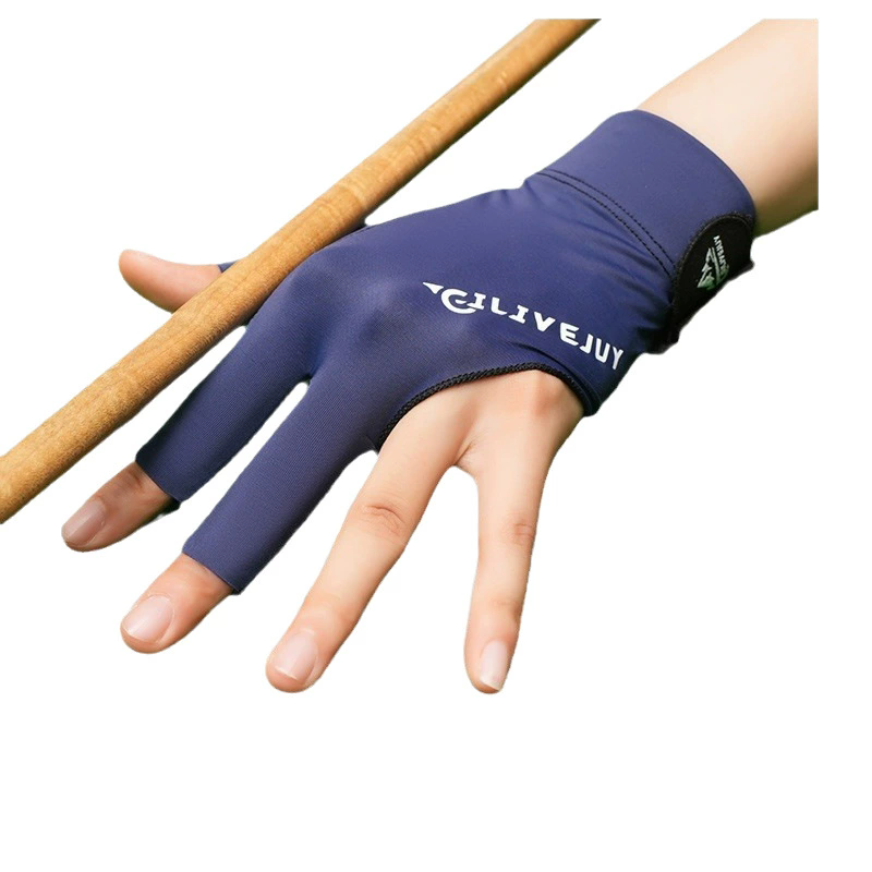 1PC Open Finger Billiard Gloves Breathable Polyester Snooker Pool Glove Adjustable Sticker Smooth Soft Lightweight Amateur Train