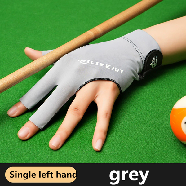 1PC Open Finger Billiard Gloves Breathable Polyester Snooker Pool Glove Adjustable Sticker Smooth Soft Lightweight Amateur Train