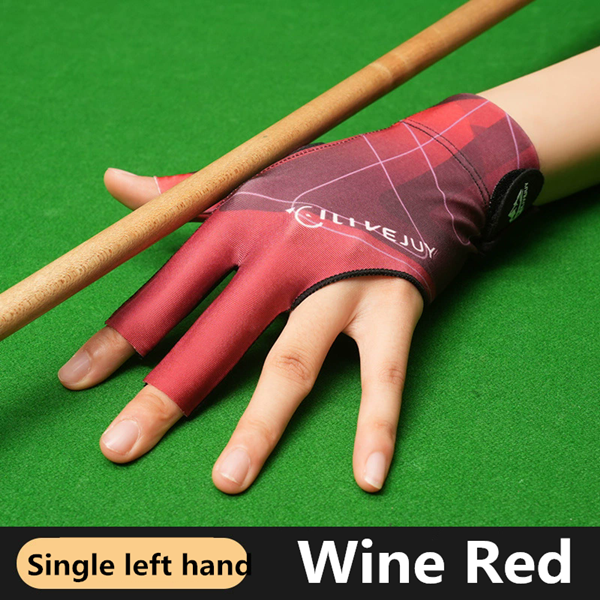 1PC Open Finger Billiard Gloves Breathable Polyester Snooker Pool Glove Adjustable Sticker Smooth Soft Lightweight Amateur Train