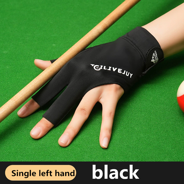 1PC Open Finger Billiard Gloves Breathable Polyester Snooker Pool Glove Adjustable Sticker Smooth Soft Lightweight Amateur Train