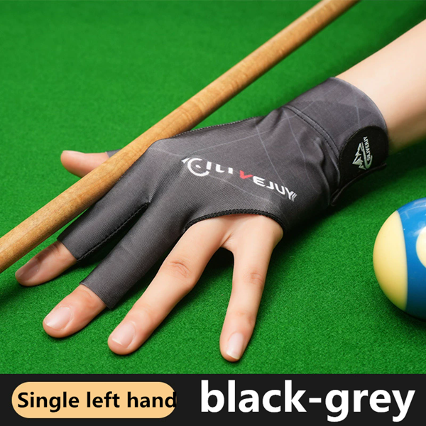 1PC Open Finger Billiard Gloves Breathable Polyester Snooker Pool Glove Adjustable Sticker Smooth Soft Lightweight Amateur Train