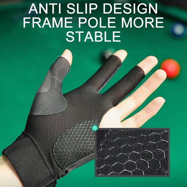 1PC Open Finger Billiard Gloves Breathable Polyester Snooker Pool Glove Adjustable Sticker Smooth Soft Lightweight Amateur Train