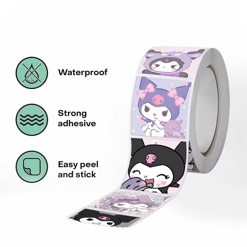 500Pcs Sanrio Kuromi Kawaii Stickers, Vibrant Cartoon Design Decals for DIY, Journal & Gift Decoration