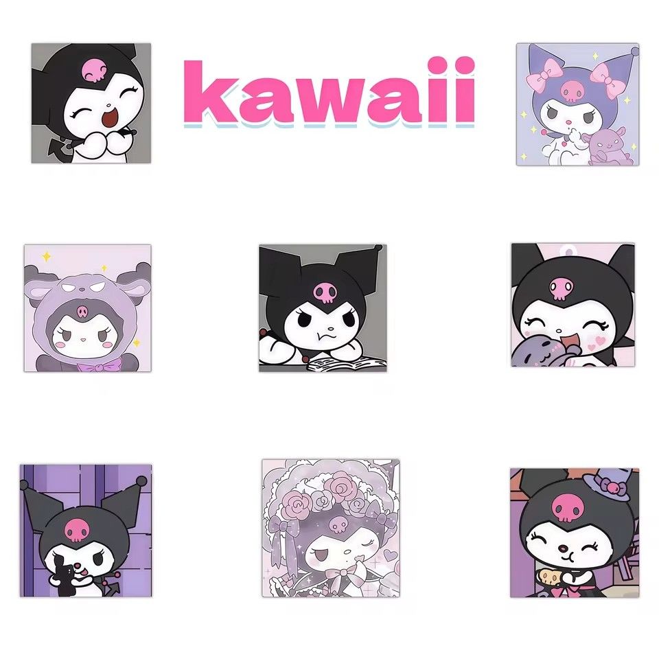 500Pcs Sanrio Kuromi Kawaii Stickers, Vibrant Cartoon Design Decals for DIY, Journal & Gift Decoration