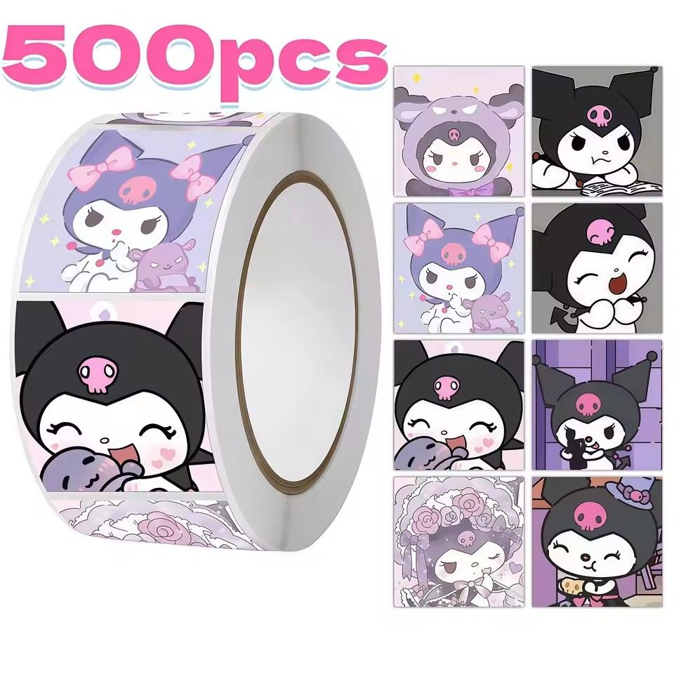 500Pcs Sanrio Kuromi Kawaii Stickers, Vibrant Cartoon Design Decals for DIY, Journal & Gift Decoration