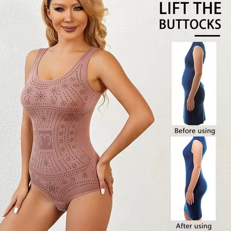 Slimming Full Body Shaper Corset Underwear Women Tank Top Seamless Bodysuit Printed Plus Size Tummy Control Shapewear Flat Bell