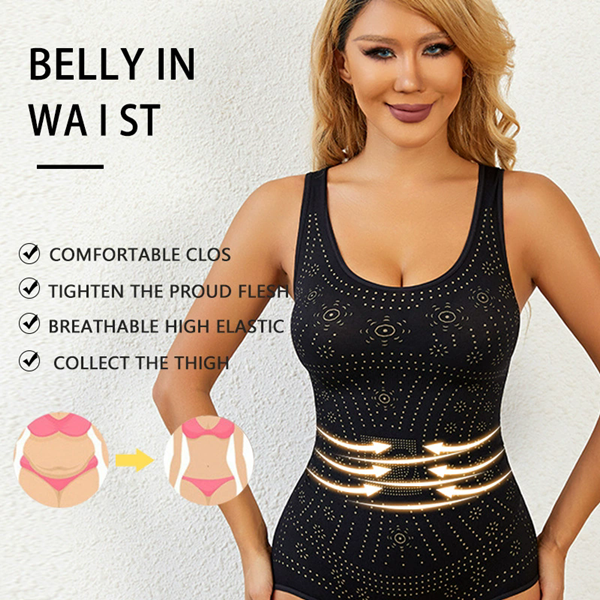 Slimming Full Body Shaper Corset Underwear Women Tank Top Seamless Bodysuit Printed Plus Size Tummy Control Shapewear Flat Bell