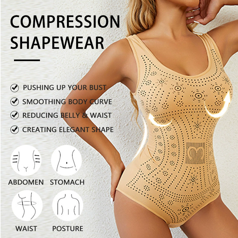 Slimming Full Body Shaper Corset Underwear Women Tank Top Seamless Bodysuit Printed Plus Size Tummy Control Shapewear Flat Bell