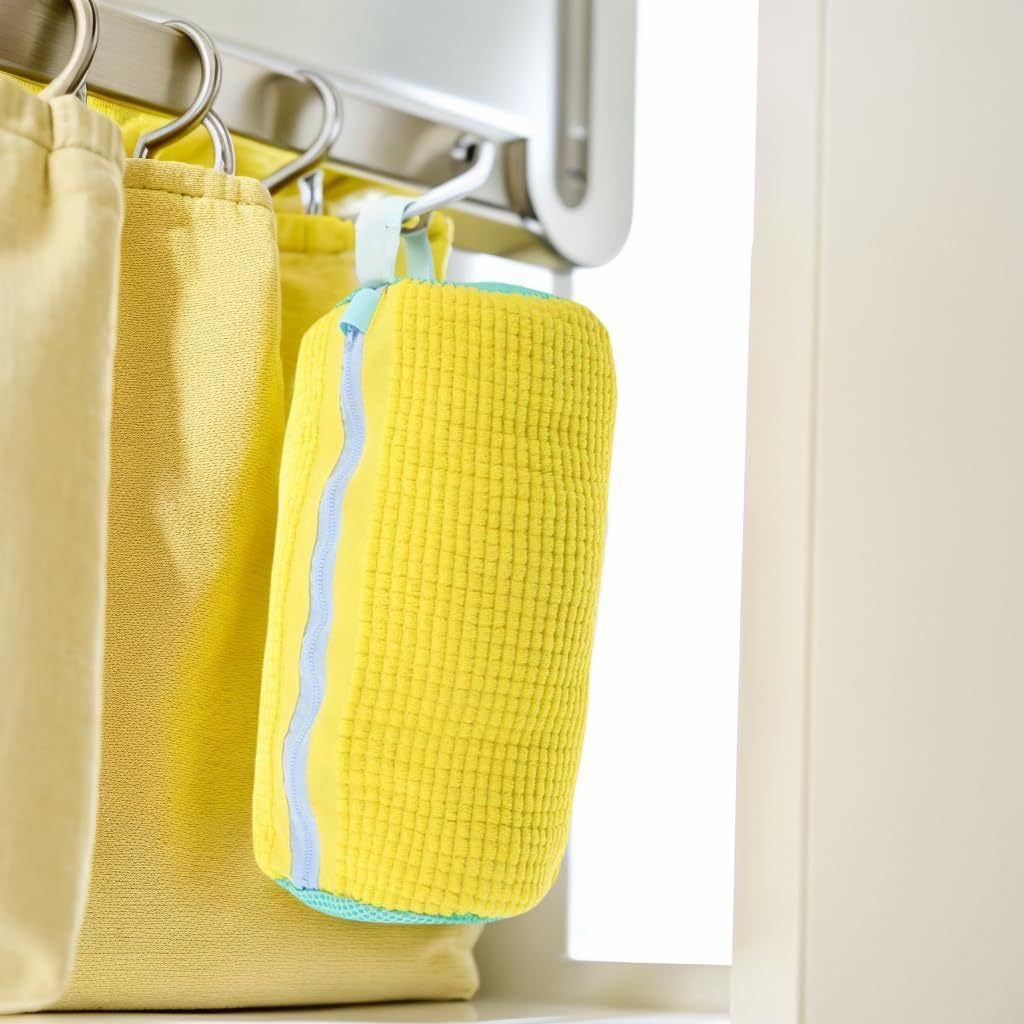 Durable Shoe Washing Machine Bag for All Shoe Types-Yellow with Blue Zipper,Ideal for Sneakers and Casual Shoes,Laundry Wash Bag