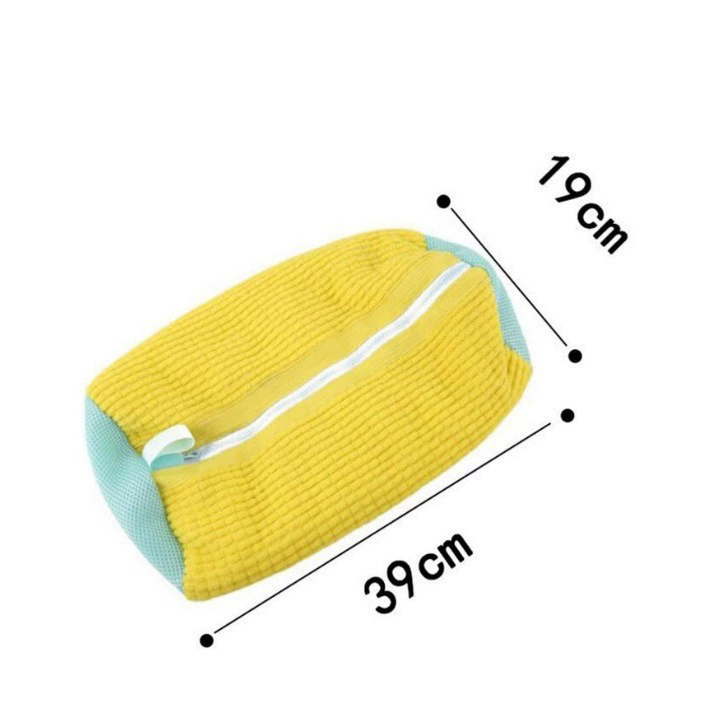 Durable Shoe Washing Machine Bag for All Shoe Types-Yellow with Blue Zipper,Ideal for Sneakers and Casual Shoes,Laundry Wash Bag
