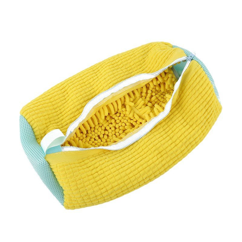 Durable Shoe Washing Machine Bag for All Shoe Types-Yellow with Blue Zipper,Ideal for Sneakers and Casual Shoes,Laundry Wash Bag