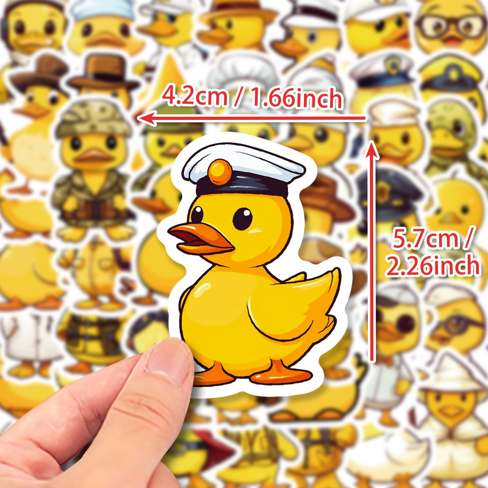50PCS    Cartoon Little Yellow Duck Graffiti Creative Cute Suitcase Skateboard Bicycle Waterproof Sticker