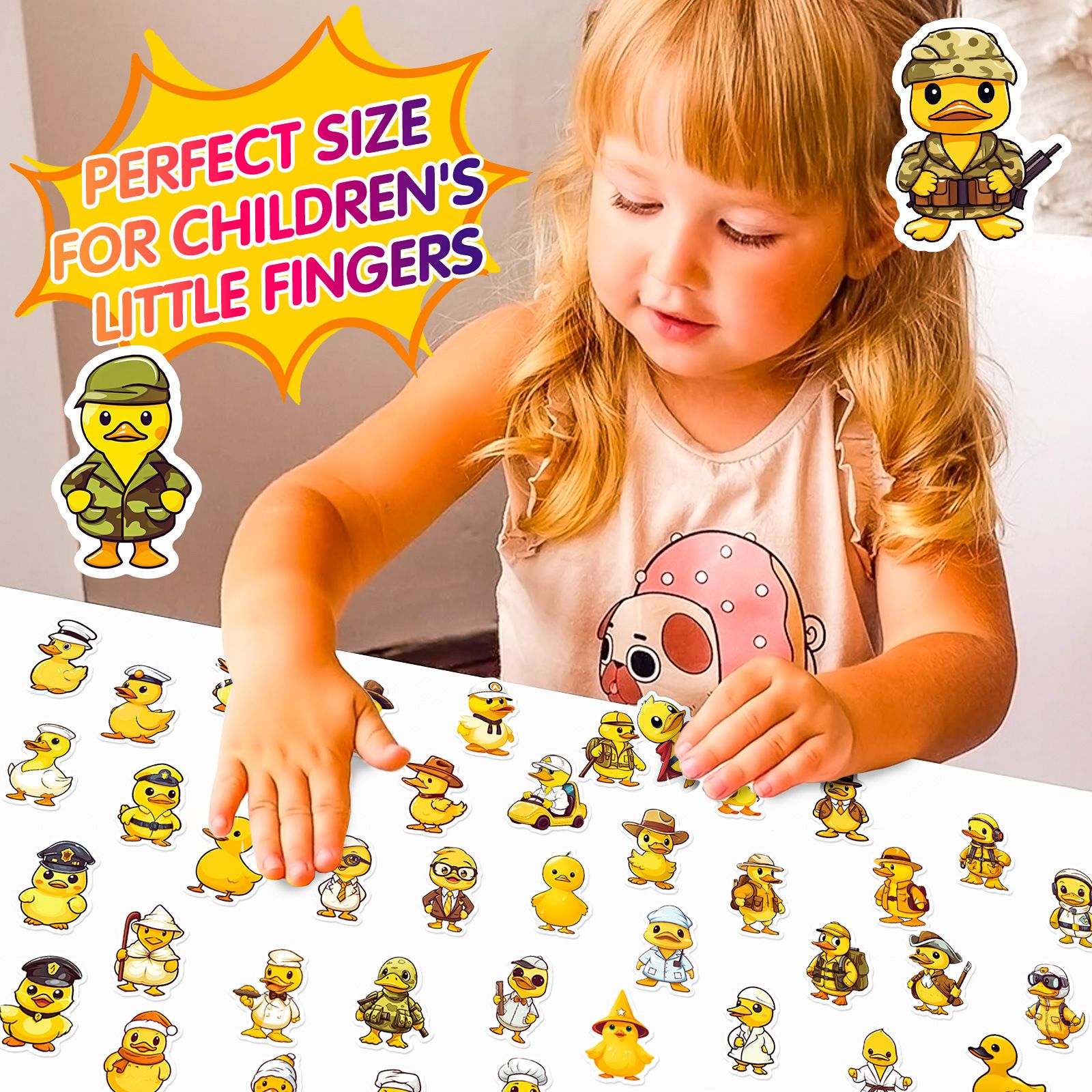 50PCS    Cartoon Little Yellow Duck Graffiti Creative Cute Suitcase Skateboard Bicycle Waterproof Sticker