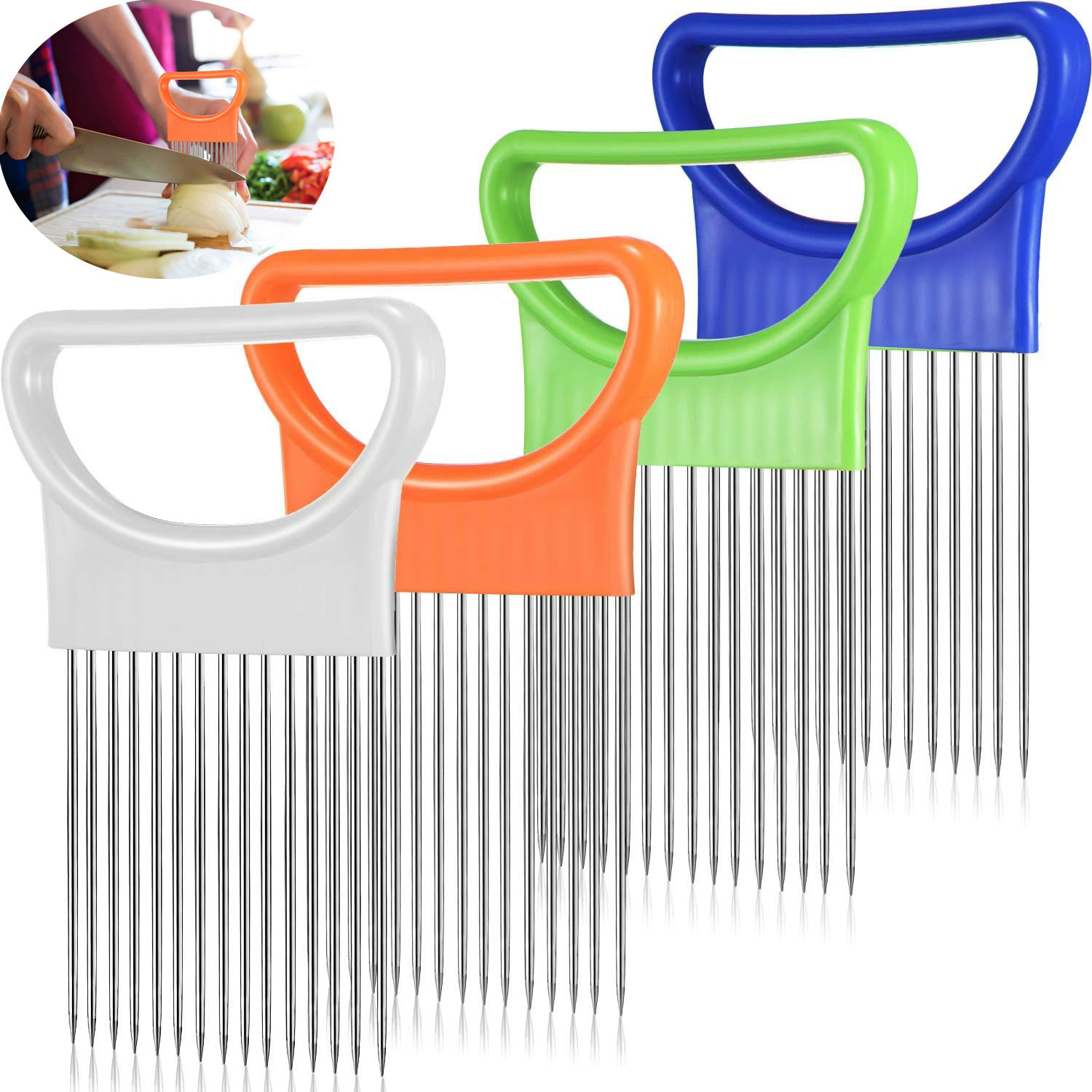 1PC Onion Needle Onion Fork Vegetables Fruit Slicer Tomato Cutter Cutting Safe Holder Kitchen Accessories Tools