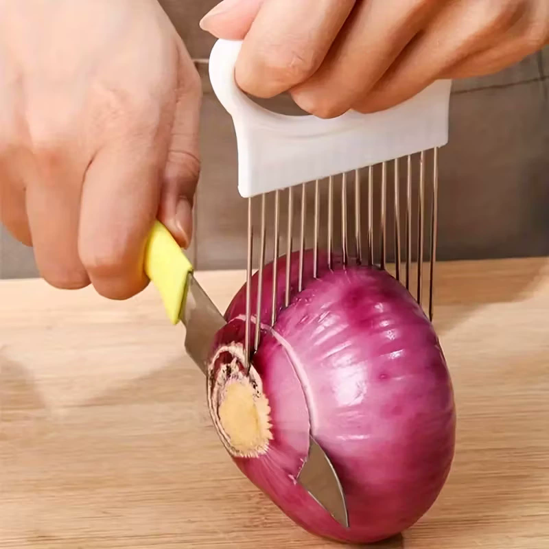 1PC Onion Needle Onion Fork Vegetables Fruit Slicer Tomato Cutter Cutting Safe Holder Kitchen Accessories Tools