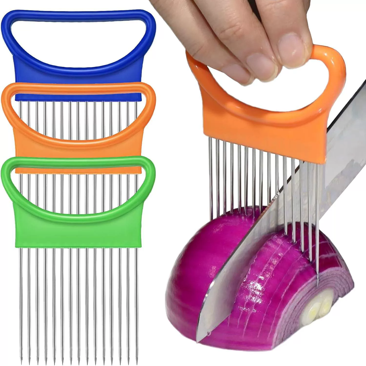 1PC Onion Needle Onion Fork Vegetables Fruit Slicer Tomato Cutter Cutting Safe Holder Kitchen Accessories Tools