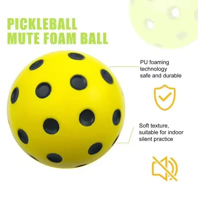 1PC Silent Pickleball Indoor Entertainment Silent Practice Ball PU Foam High Bounce Resistance Not Disturbing People