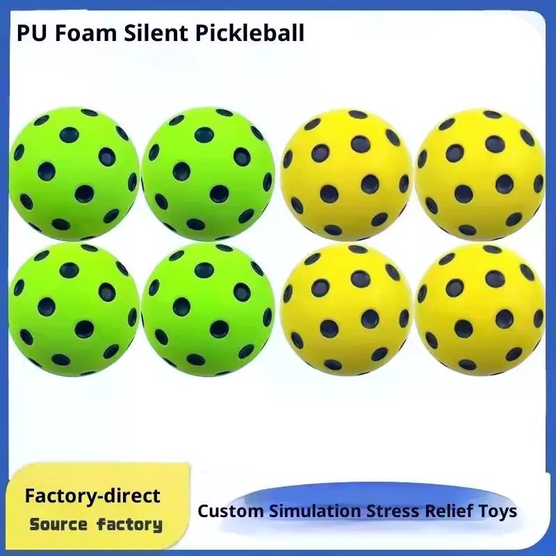 1PC Silent Pickleball Indoor Entertainment Silent Practice Ball PU Foam High Bounce Resistance Not Disturbing People
