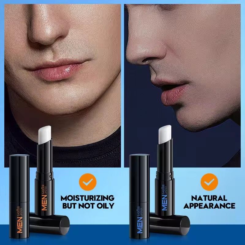 1PC   SADOER Men's Lip Balm Moisturizing Anti Cracking Repair Nourishing Hydrating Lipstick Men Lips Skin Care ProductsB2-1056