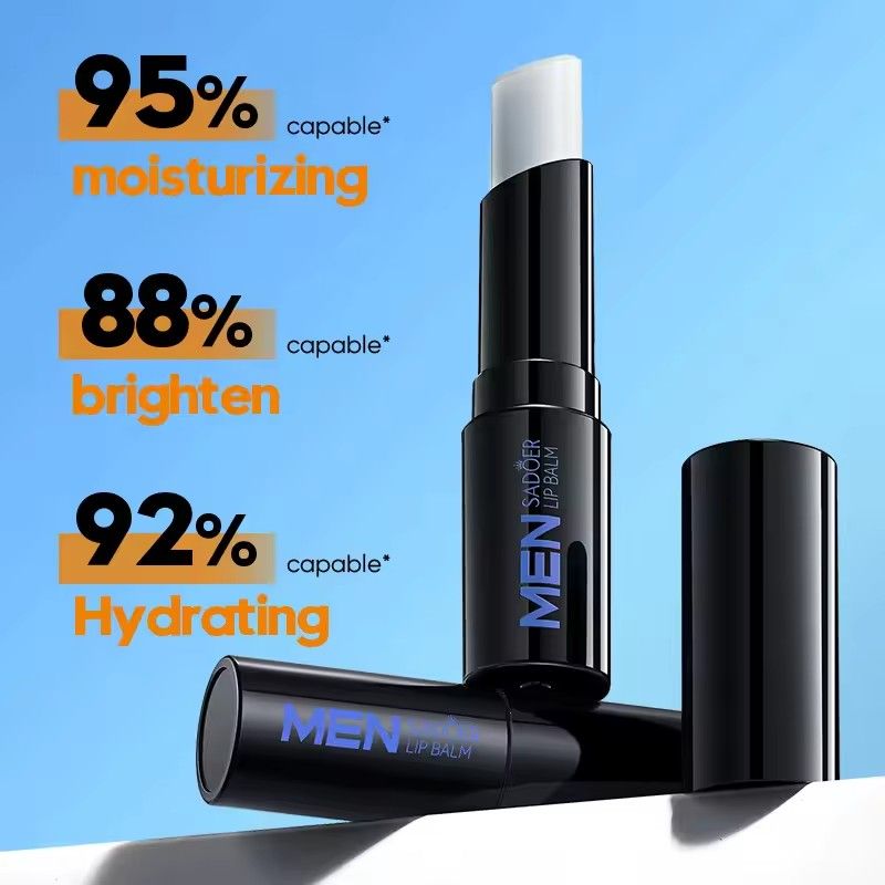 1PC   SADOER Men's Lip Balm Moisturizing Anti Cracking Repair Nourishing Hydrating Lipstick Men Lips Skin Care ProductsB2-1056