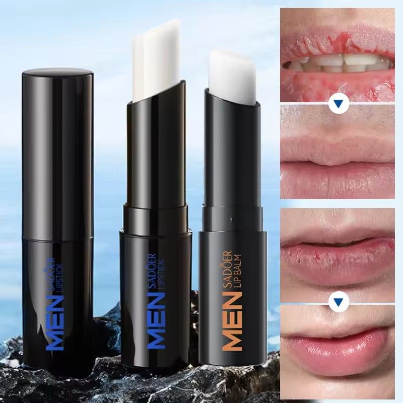 1PC   SADOER Men's Lip Balm Moisturizing Anti Cracking Repair Nourishing Hydrating Lipstick Men Lips Skin Care ProductsB2-1056