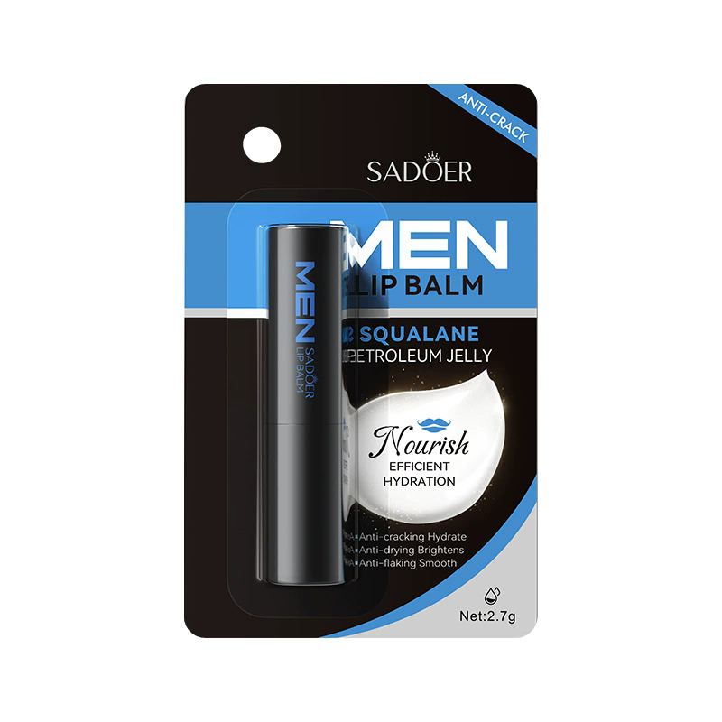 1PC   SADOER Men's Lip Balm Moisturizing Anti Cracking Repair Nourishing Hydrating Lipstick Men Lips Skin Care ProductsB2-1056