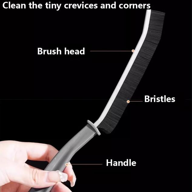 Hard-Bristled Crevice Cleaning Brush Gap Cleaning Brush Tool All-Around Stiff Angled Bristles for Bathroom Kitchen Cleaning Tool