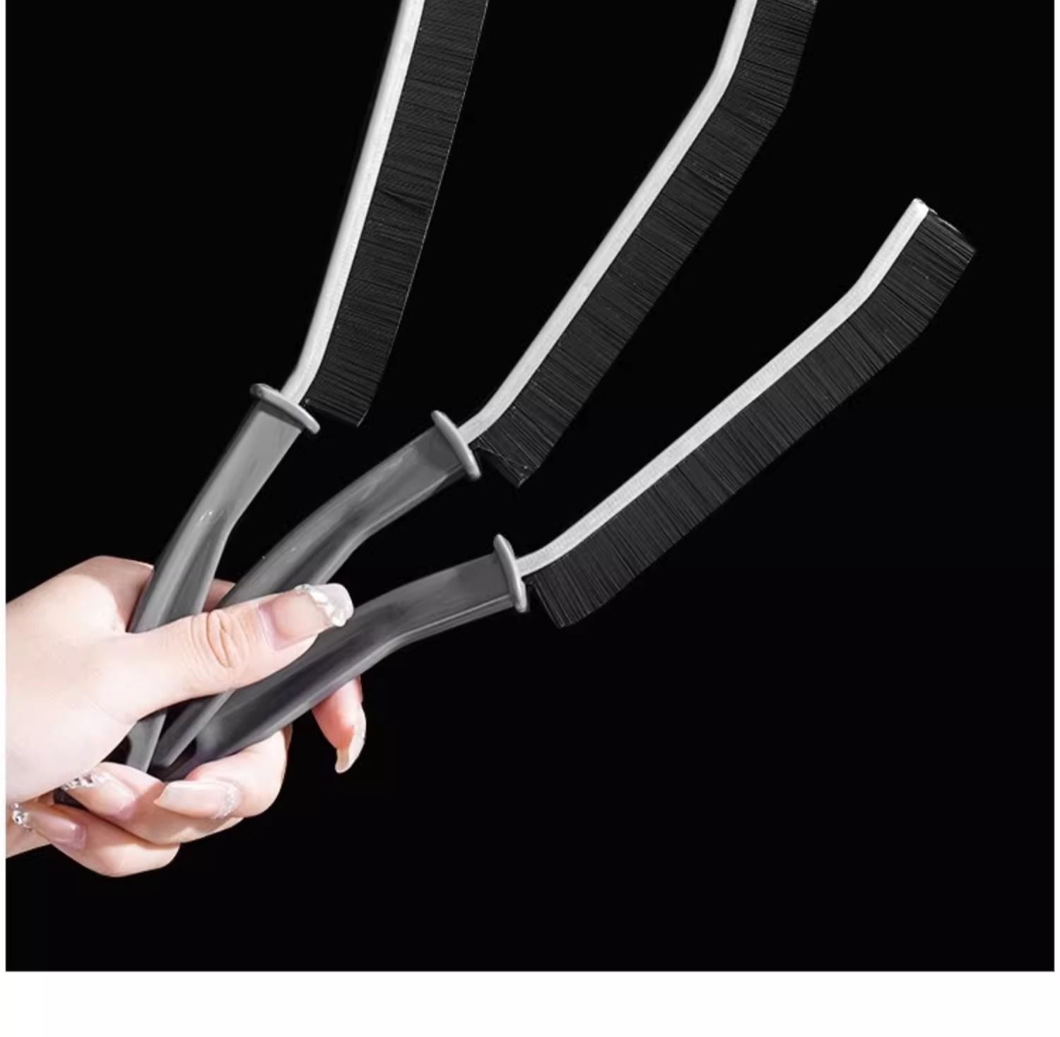 Hard-Bristled Crevice Cleaning Brush Gap Cleaning Brush Tool All-Around Stiff Angled Bristles for Bathroom Kitchen Cleaning Tool