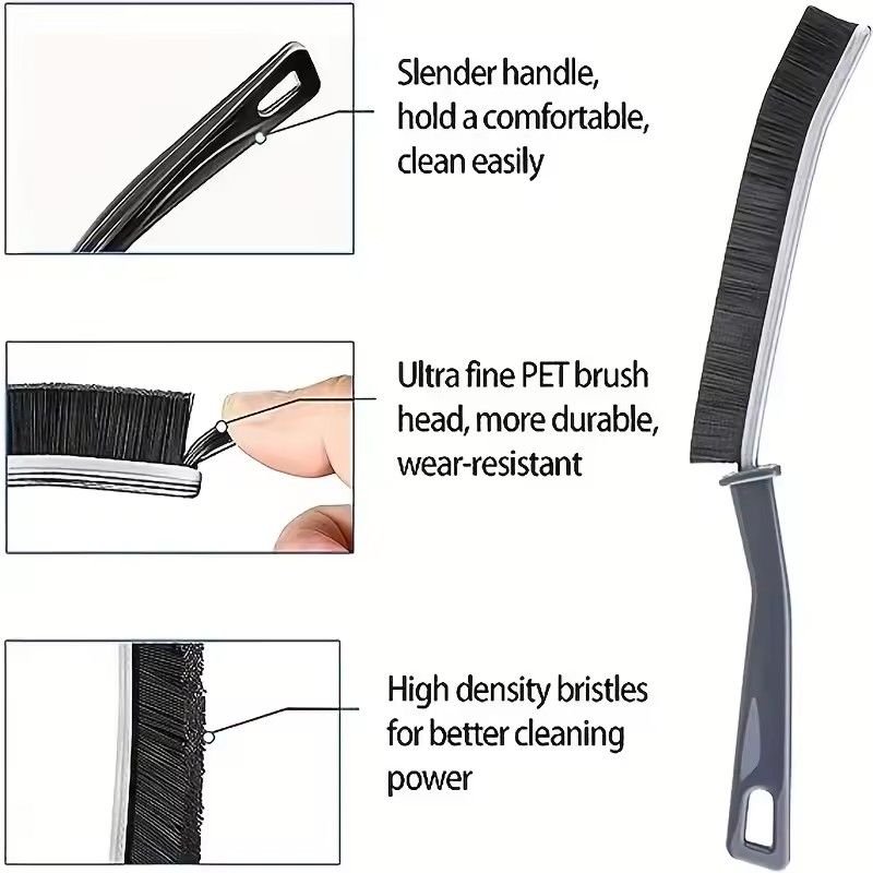Hard-Bristled Crevice Cleaning Brush Gap Cleaning Brush Tool All-Around Stiff Angled Bristles for Bathroom Kitchen Cleaning Tool