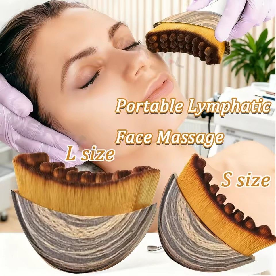 Portable Lymphatic Face Contour Brush Face Massage Reduce Double Chin Puffiness Facial Sculpting Guasha Face Scraper C-699