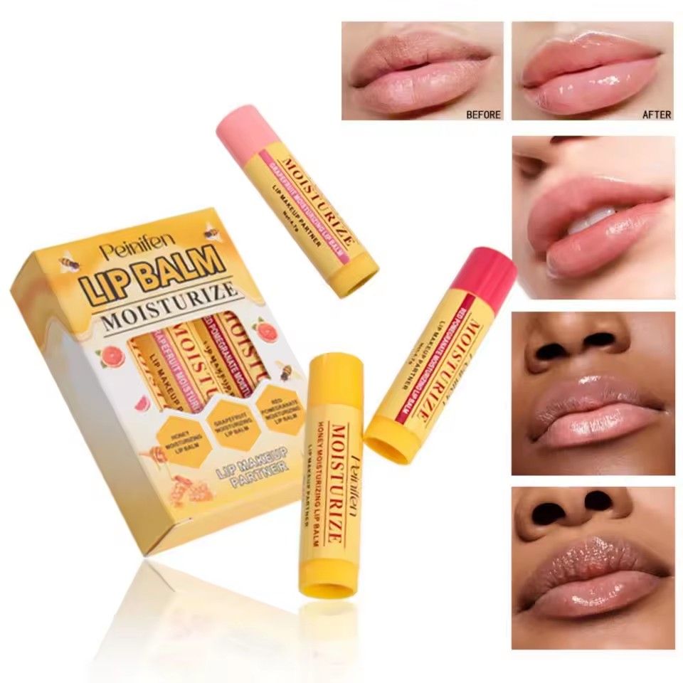 3-piece lip balm lipstick base lip balm makeup natural plant anti-scratch lip care petroleum jelly lip balm view 4