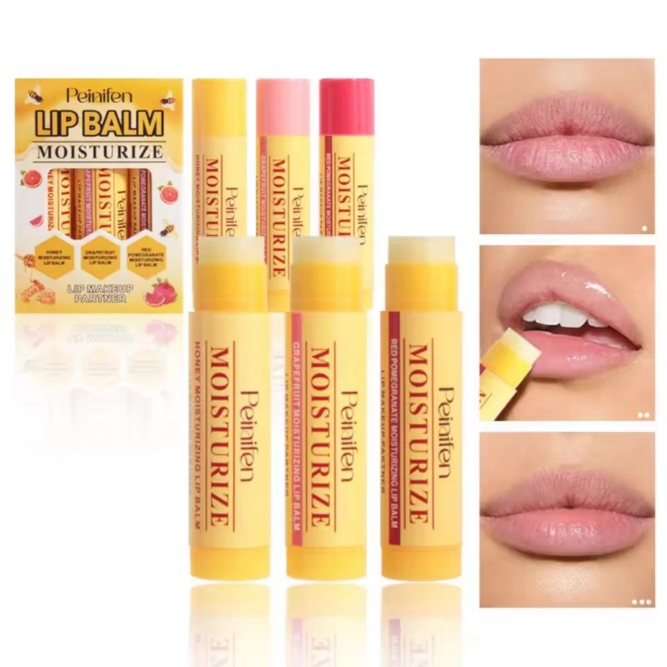 3-piece lip balm lipstick base lip balm makeup natural plant anti-scratch lip care petroleum jelly lip balm view 5
