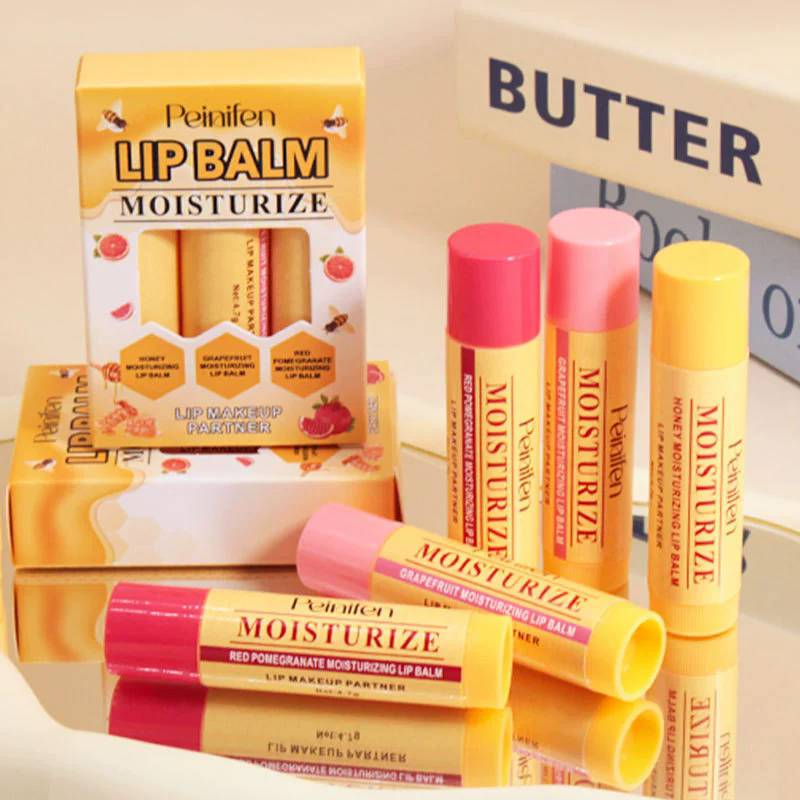 3-piece lip balm lipstick base lip balm makeup natural plant anti-scratch lip care petroleum jelly lip balm view 2