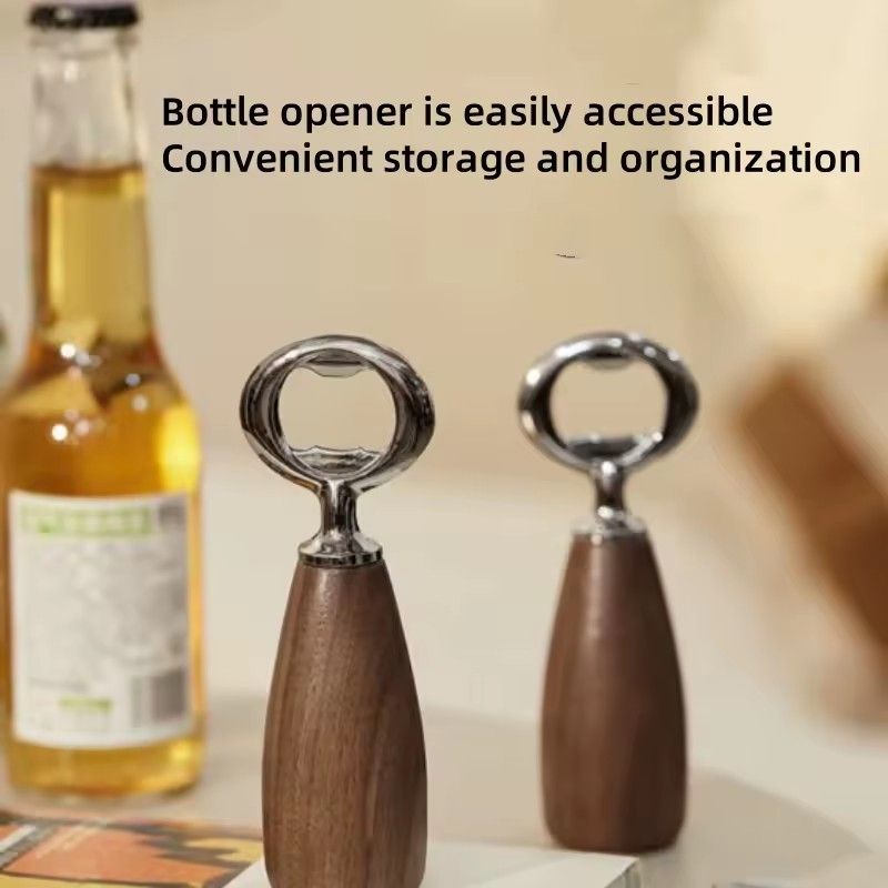 1PC Stainless Steel Bottle Opener Metal Head Wood Handle Bartender Tool Beer Jar Can Opener Bar Party Essential Kit Must Have