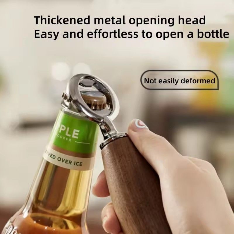1PC Stainless Steel Bottle Opener Metal Head Wood Handle Bartender Tool Beer Jar Can Opener Bar Party Essential Kit Must Have