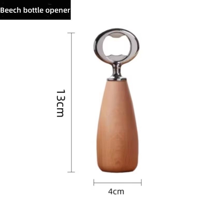 1PC Stainless Steel Bottle Opener Metal Head Wood Handle Bartender Tool Beer Jar Can Opener Bar Party Essential Kit Must Have