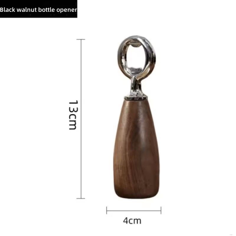 1PC Stainless Steel Bottle Opener Metal Head Wood Handle Bartender Tool Beer Jar Can Opener Bar Party Essential Kit Must Have