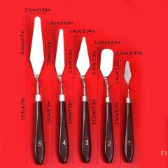 5PCS  Stainless Steel Palette Knife Set for Artists Oil Painting Mixed Scraper Crafts Spatula Art Supplies with Wooden Handle