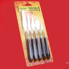 5PCS  Stainless Steel Palette Knife Set for Artists Oil Painting Mixed Scraper Crafts Spatula Art Supplies with Wooden Handle
