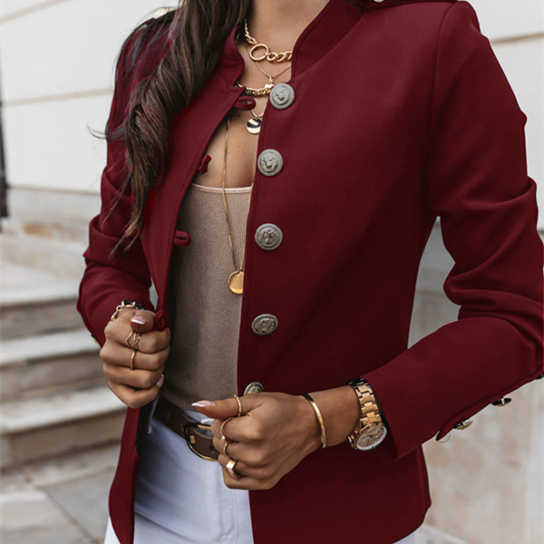 1PC   Women's Blazers Long-sleeved Suit Tops Fashion Slim Buttons Casual Sblazer Street Office Coats for Female